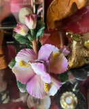 Italian Capodimonte Floral Ceramic Decor Piece