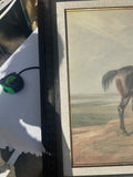 Framed Black Horse on Mountain Top Print on Canvas, Signed by the Artist