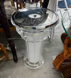 Lucite Light Up Side Table With Signed Clock Table Top