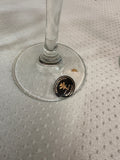 Beautiful Collection of Italian Cristalleria Fumo Handmade Champagne Glasses With Gold and Multi Colored Rims