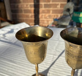 Pair of Brass Jewish Cups