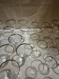 Large Dorothy Draper Silver Rimmed Glassware Set- Collection of 44