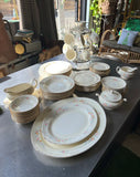 Gorgeous Collection of Ceramic Eggshell Nautilus Plates and Serving Pieces- Set of 77