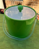 Lime Green Hard Plastic Ice Bucket With Matching Lid