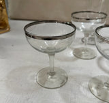 Collection of Silver Rimmed Glasses With Matching Pitcher- Set of 8