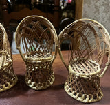 Collection of Petite, Wicker, Chairs, Planters Decor- Set of 5