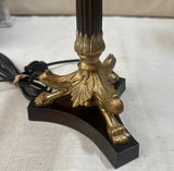 Skinny Brass Lion Footed Table Lamp
