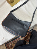 Small Brown and Black Leather Shoulder Bag
