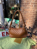 Brown Woven Leather Nine West Hand Bag