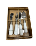 Kitchen Serving Utensils With White Ceramic Handles in Decorative Packaging