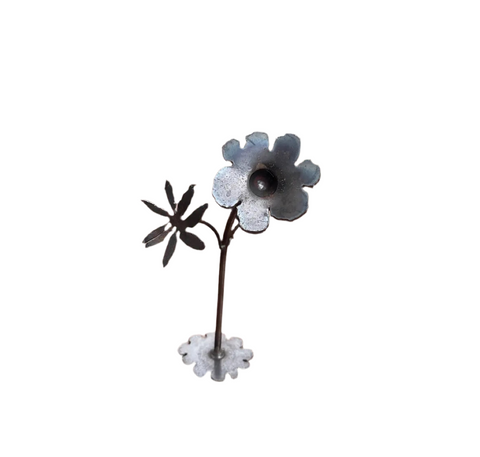 Small Handmade Silver Standing Flower Decoration