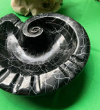 Spaghetti Ceramic Style Black Nautilus Ashtray