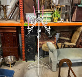Tall Vintage White Metal Standing Candelabra