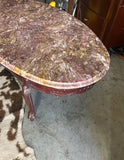 Vintage Marble Top Coffee Table With Detailed Wood Base