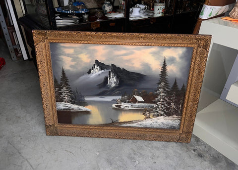 Original Mountain Painting Oil on Canvas Signed by “Wolfe”
