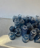 (Rentable Only) Collection of Blue Glass Miniature Vases for Party, Wedding, Photo Shoots- Set of 66