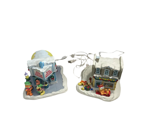Pair of Garfield Themed Christmas Village Houses