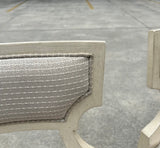 White Wooden Barstools Trio With Cushions- Needs Reupholstery