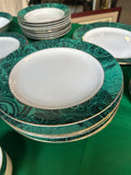 Malachite Dinnerware Collection With Gold Lining