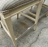 White Wooden Barstools Trio With Cushions- Needs Reupholstery