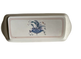 Hard Plastic White Tray With Floral and Bird Details