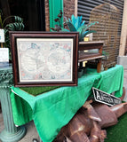 Vintage World Map in a Wooden Frame