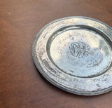 Small Silver Monogrammed Decorative Plate