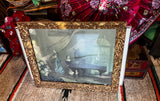 Gold Framed Vintage Print of Women and Piano