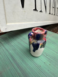 Small Ceramic Colorful Vase With Gold Accents