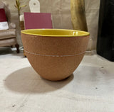 Large Handmade Pottery Yellow Bowl