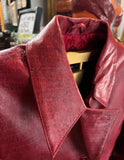 Red Leather Trench Coat Style Jacket- R2R Size L