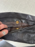 Small Charcoal Gray Leather Express Crossbody Bag