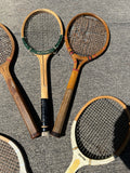 Collection of Vintage Miscellaneous Wooden Tennis Rackets- set of 5