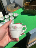 Mikasa First Love Collection of Plates and Tea Set With Pink Rose Accents