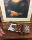 Wooden Carved Stroh's Beer Decorative Wall Hanging With Faux Red Roses