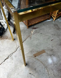 Gold Metal Glass Top Console Table