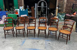 Antique Victorian Walnut Caned Dining Chairs- Set of 6
