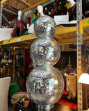 Oversized Disco Ball Snowman Sculpture, Slight Condition Issue