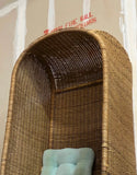 Large Vintage Wicker Porter Chair With Compartment