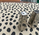 Pair of Silver Geometric Salt and Pepper Shakers