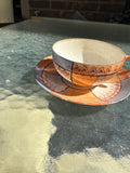 Hand Painted Tea Cup and Matching Saucer