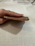 Small Brown Leather Kiss Lock Clutch