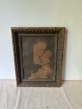 Antique Renaissance Painting of Father and Child, Framed