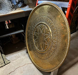 Gold Oversized Round Etched Tray, Wall Hanging/Table Top