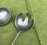 Pewter Pair of Serving Spoons With Ceramic Detail