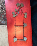 Vintage Metal Wall Hanging Plate Holder With Leaf and Grape Details