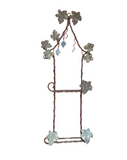 Vintage Metal Wall Hanging Plate Holder With Leaf and Grape Details