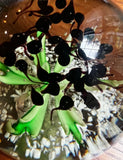 Trio of Green and Blue Glass Paperweights