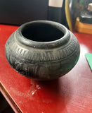 Vintage Blackware Detailed Asian Style Pottery Bowl