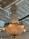 1990s Jumbo Oversized Empire Deer Head 12 Lights Chandelier